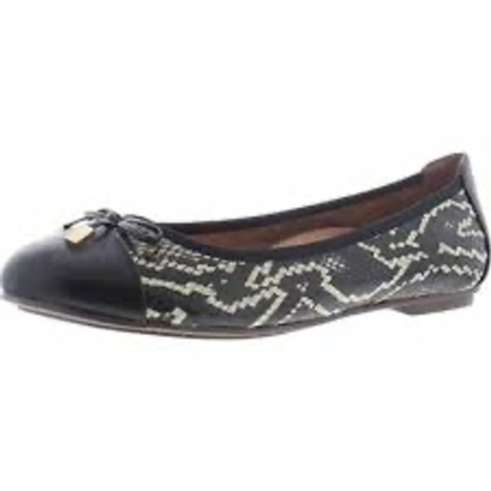 Vionic Comfort Casual Black Cream Minna Boa Snakeprint Loafer Slip on Shoe - 7